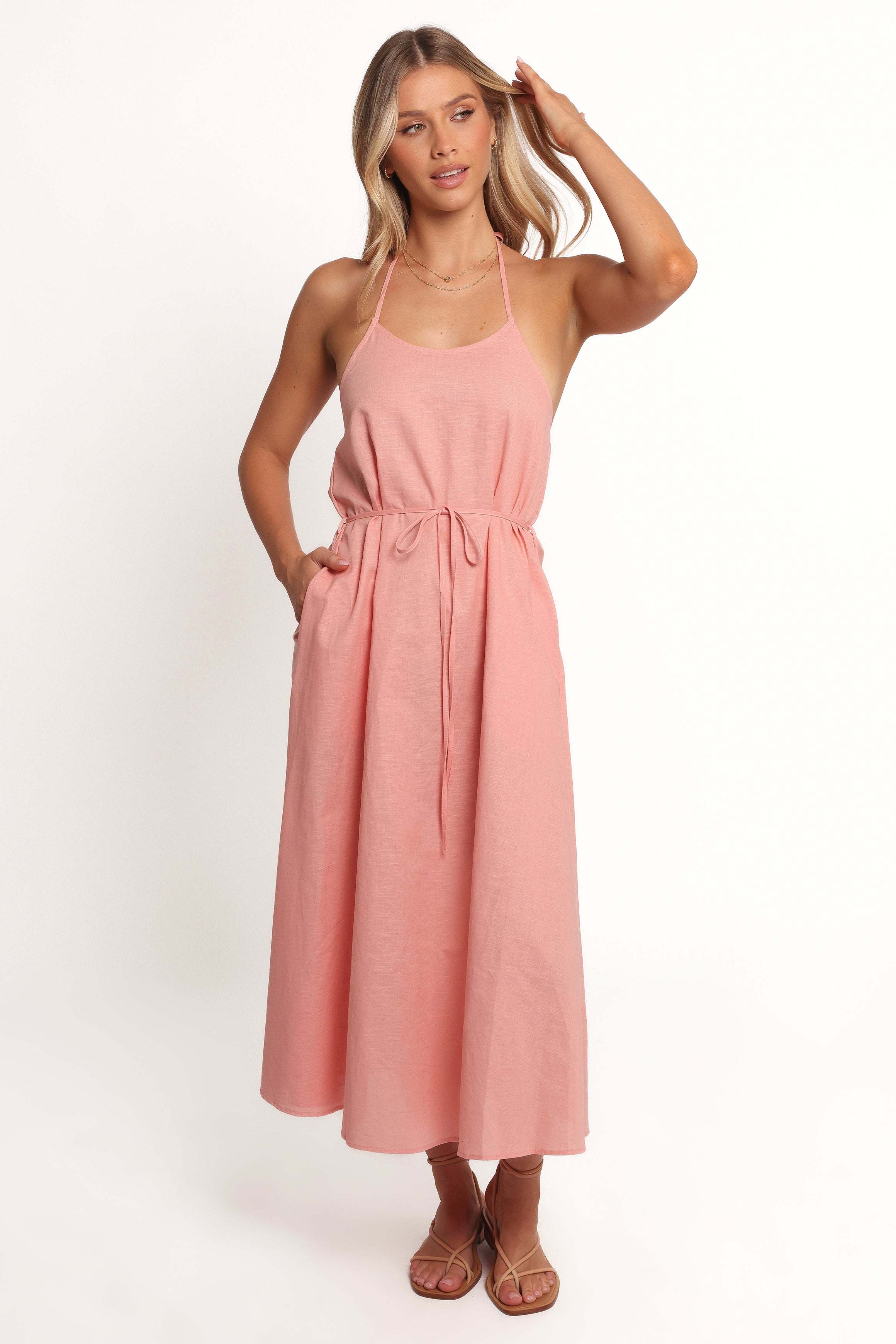 Nadine Halterneck Midi Dress - Pink - XL - Image 24