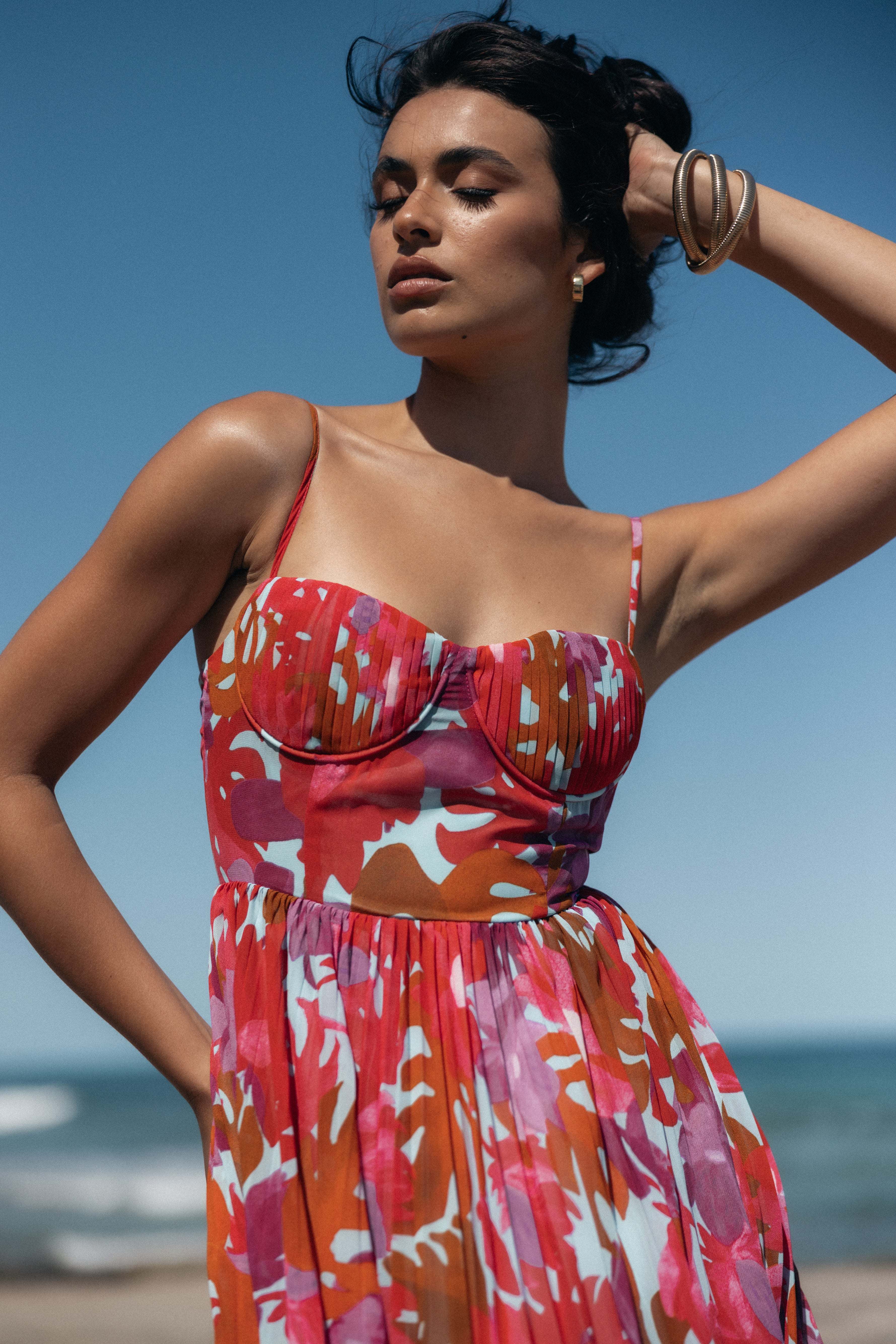 Achanti Pleated Maxi Dress - Pink Azalea - XL - Image 54